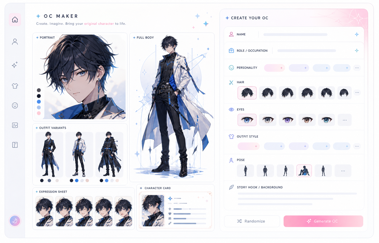 Create Original Anime Characters With an OC Maker Template Flow